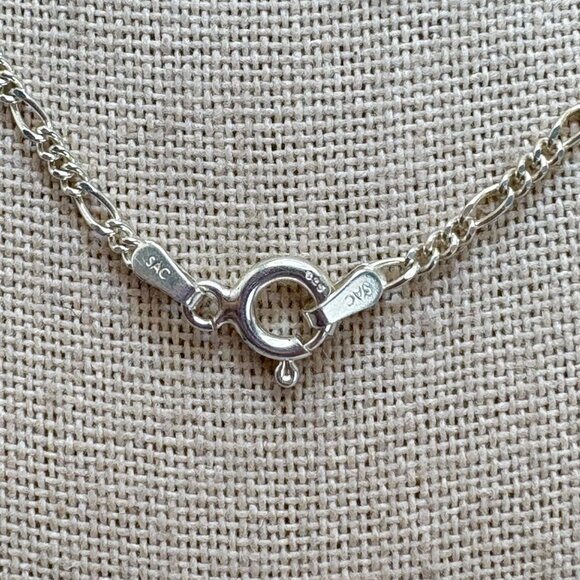 VTG Sterling Silver 925 Dancing Figure Textured Pendant Necklace Size 26" Length - Picture 12 of 16